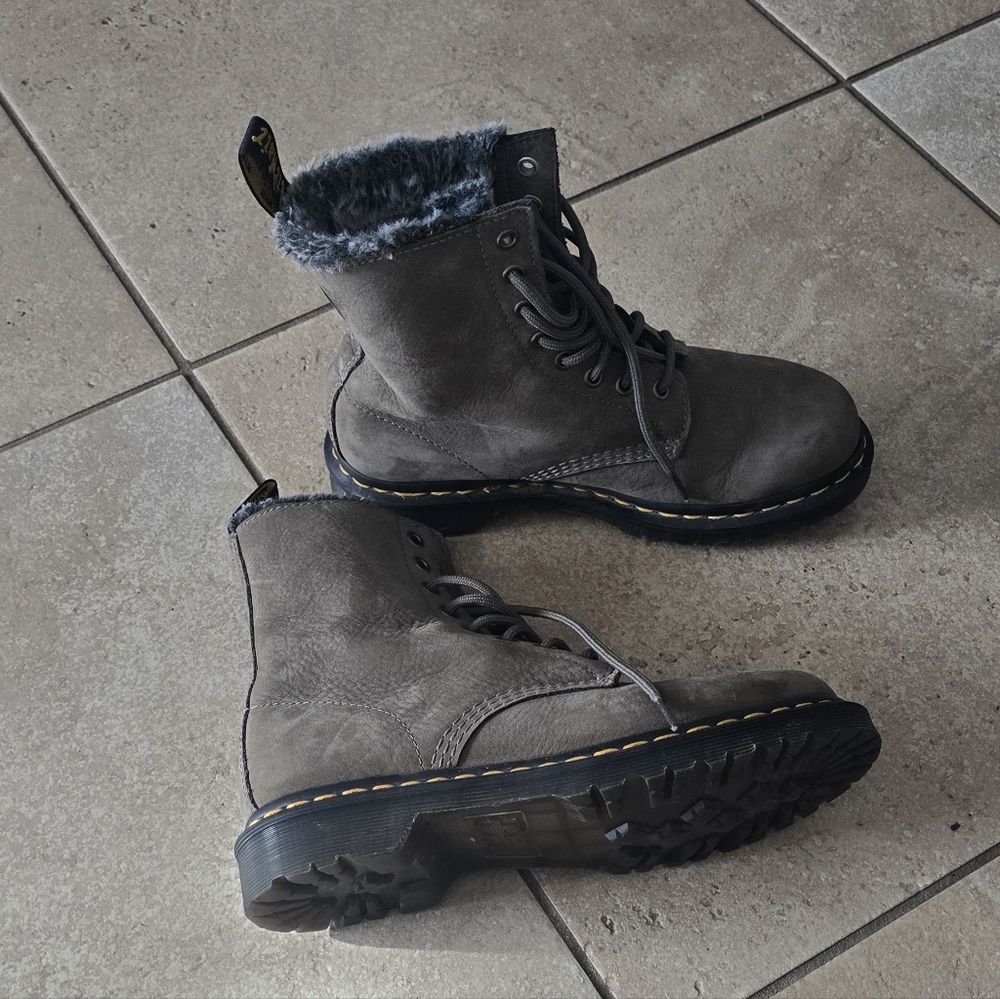 Dr Martens Faux Fur Nubuck Womens Boots